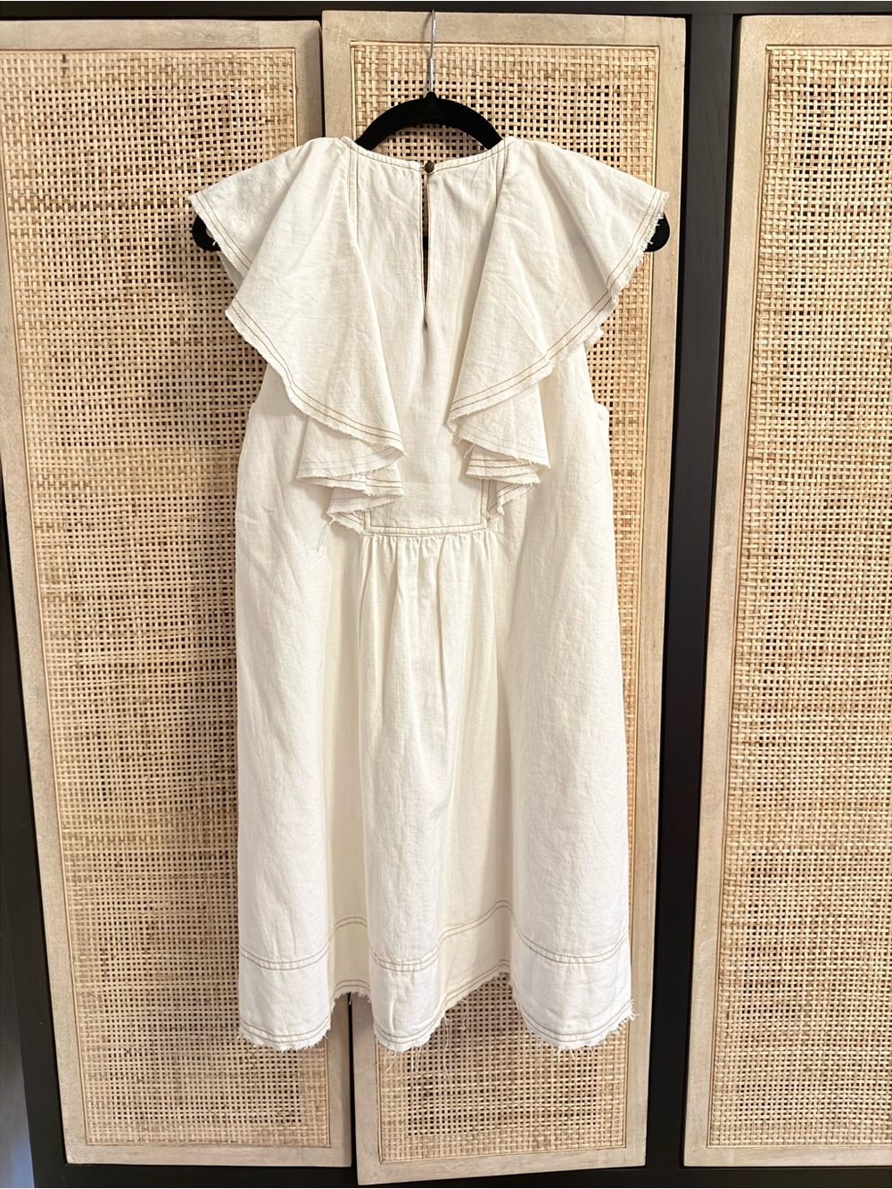 Pilcro White Ruffle V-Neck Mini Dress - Picture 3 of 9